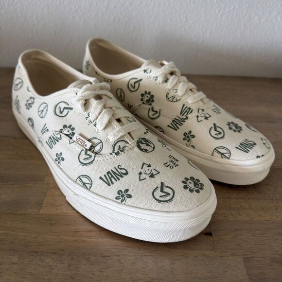 VANS Eco Theory In Our Hands Canvas Sneakers Shoes Mens 10.5 Women's 12 White - Picture 1 of 9